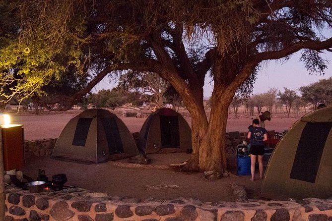 3 Day Sossusvlei Budget Camping Safari - Day 1: Windhoek pickup to Sesriem, camelthorn shade and first dune views