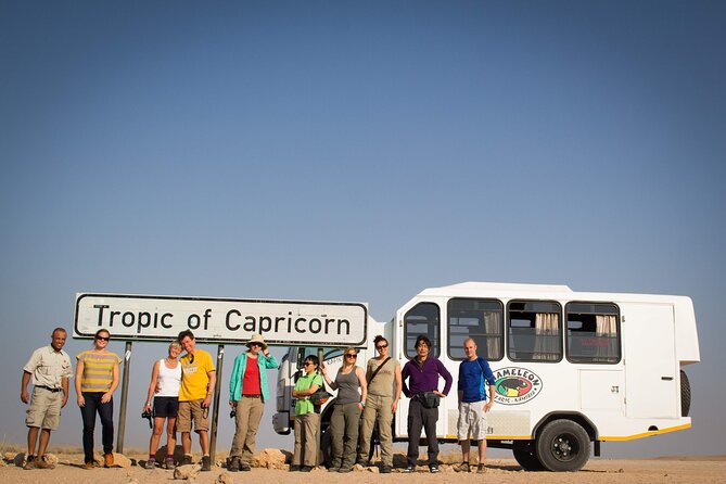 9 Day Etosha, Skeleton Coast and Sossusvlei Camping and Lodge Safari - Day 7: Sandboarding options, Tropic of Capricorn photos, and the drive into Desert Camp