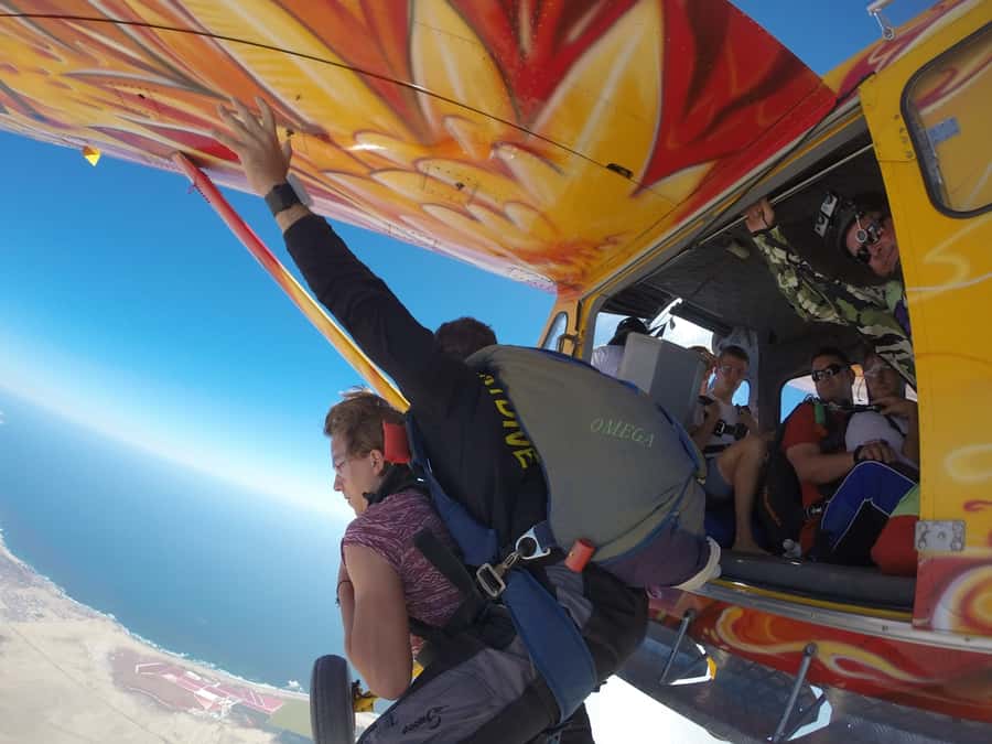 From Swakopmund: Tandem Sky Diving - What you will see from above: ocean-meets-desert drama