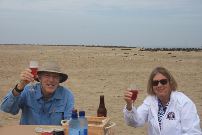 Pelican Point Peninsula Tour- visit the seal colony - Salt refinery stop: solar sea salt on a working coastline