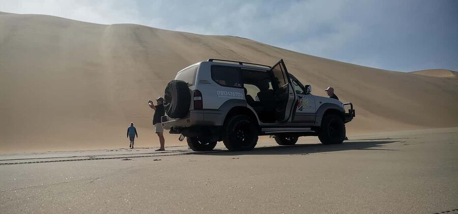 swakopmund city tour dune 7 pink lake pink flamingos - Swakopmund, Dune 7, and pink lakes in one tight half day