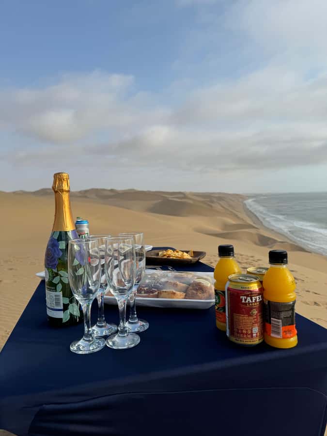 Walvisbay: Sandwich Harbour 4x4 & Sandboarding Tours - Where you stop: flamingos, Pink Lake, and the ocean-sand line